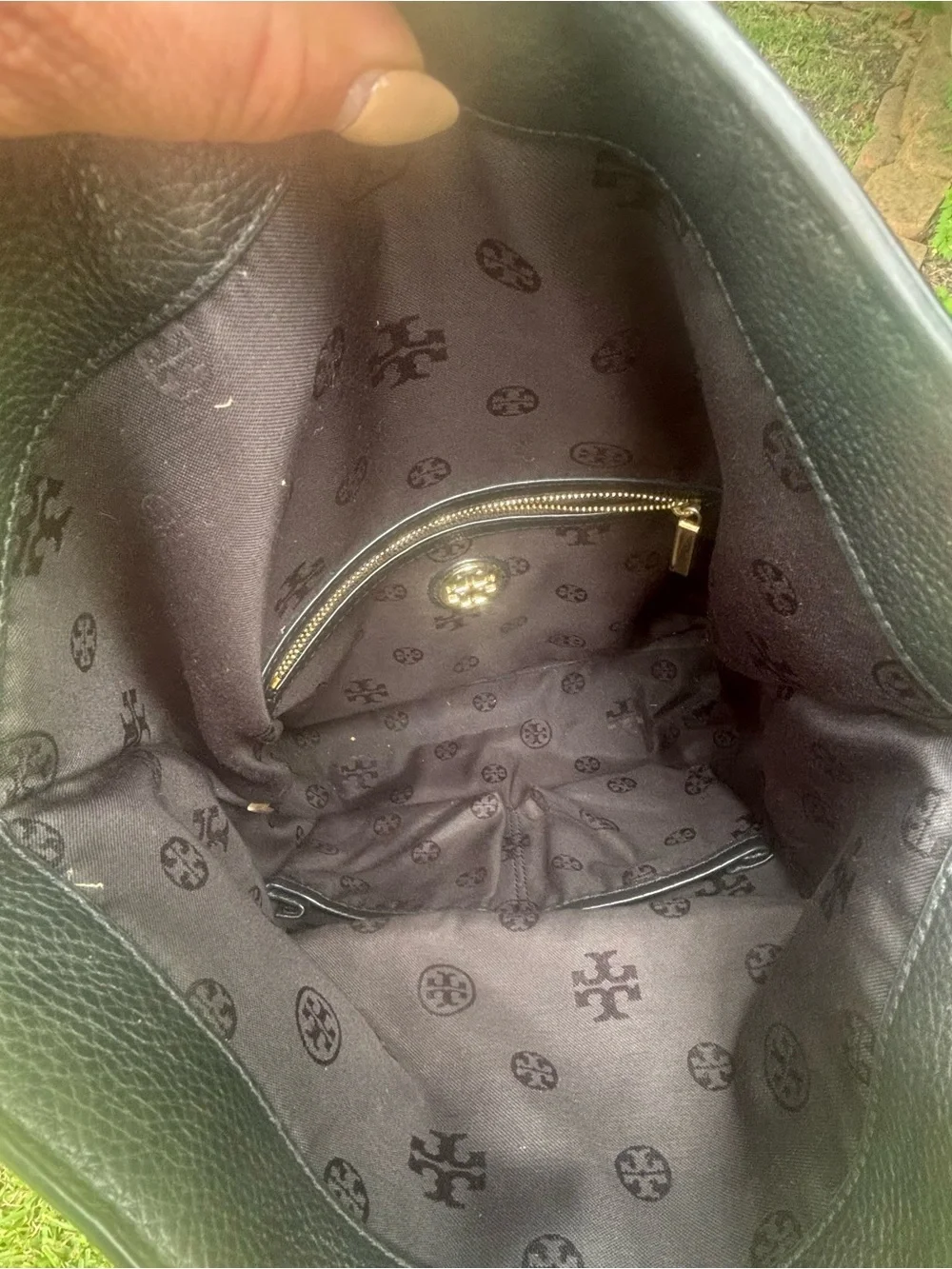 Tory Burch Black Fold-Over Leather Crossbody